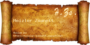 Heizler Zsanett névjegykártya